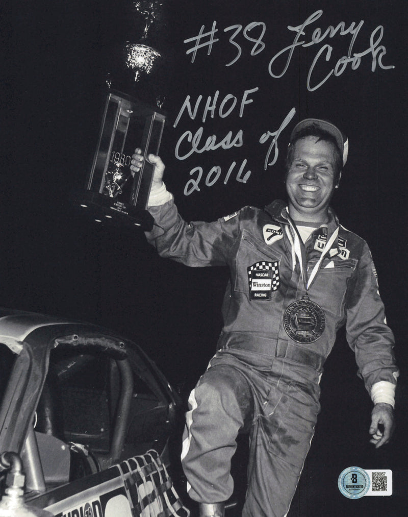 Jerry Cook Autographed 8x10 Photo Nascar "NHOF 2016" Beckett BAS QR #BS36957