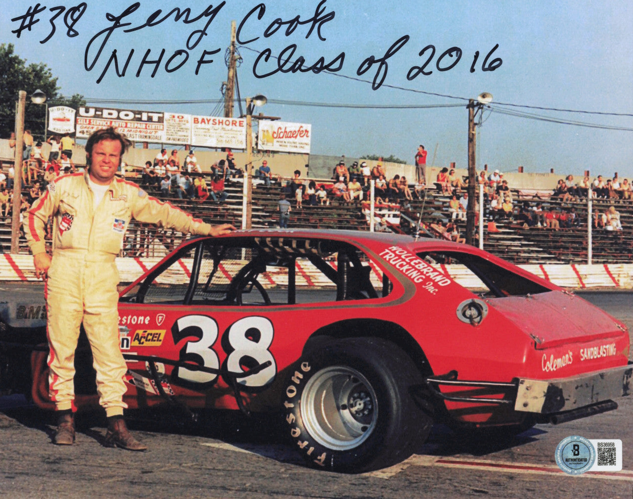 Jerry Cook Autographed 8x10 Photo Nascar "NHOF 2016" Beckett BAS QR #BS36958