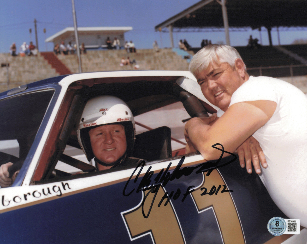Cale Yarborough Autographed 8x10 Photo Nascar "HOF 2012" Beckett BAS QR #BS36961