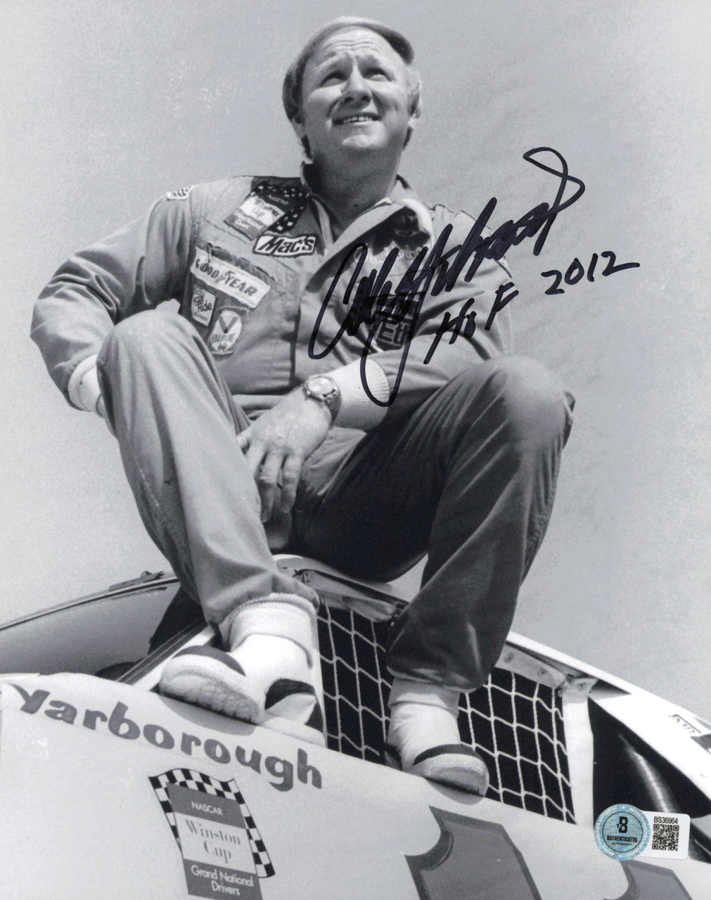 Cale Yarborough Autographed 8x10 Photo Nascar "HOF 2012" Beckett BAS QR #BS36964