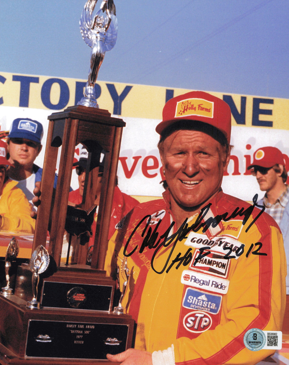 Cale Yarborough Autographed 8x10 Photo Nascar "HOF 2012" Beckett BAS QR #BS36962