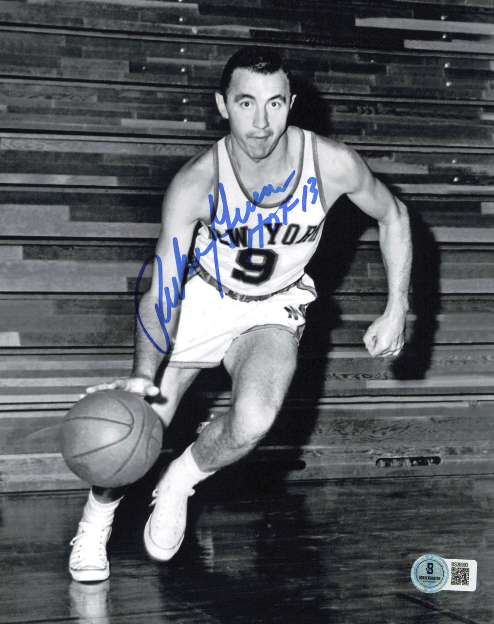 Richie Guerin Autographed 8x10 Photo New York Knicks "HOF 13" Beckett BAS QR #BS36993