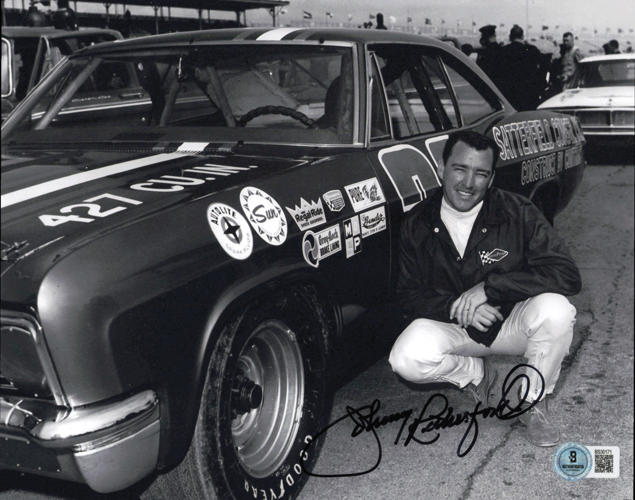 Johnny Rutherford Autographed 8x10 Photo Indy Car Beckett BAS QR #BS30171