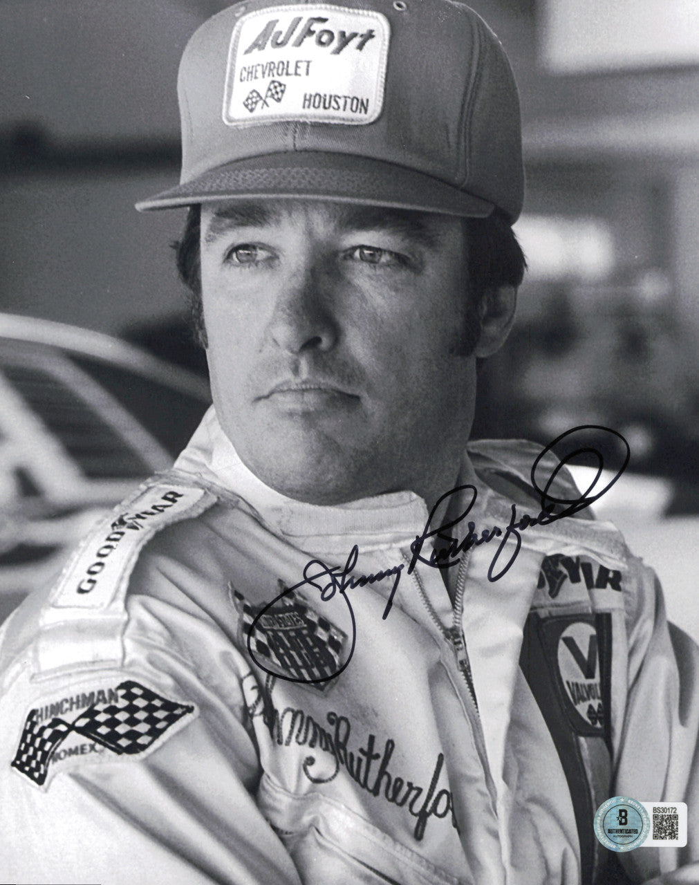 Johnny Rutherford Autographed 8x10 Photo Indy Car Beckett BAS QR #BS30172