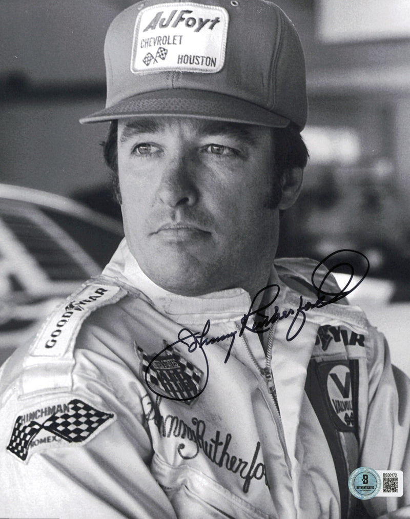 Johnny Rutherford Autographed 8x10 Photo Indy Car Beckett BAS QR #BS30172