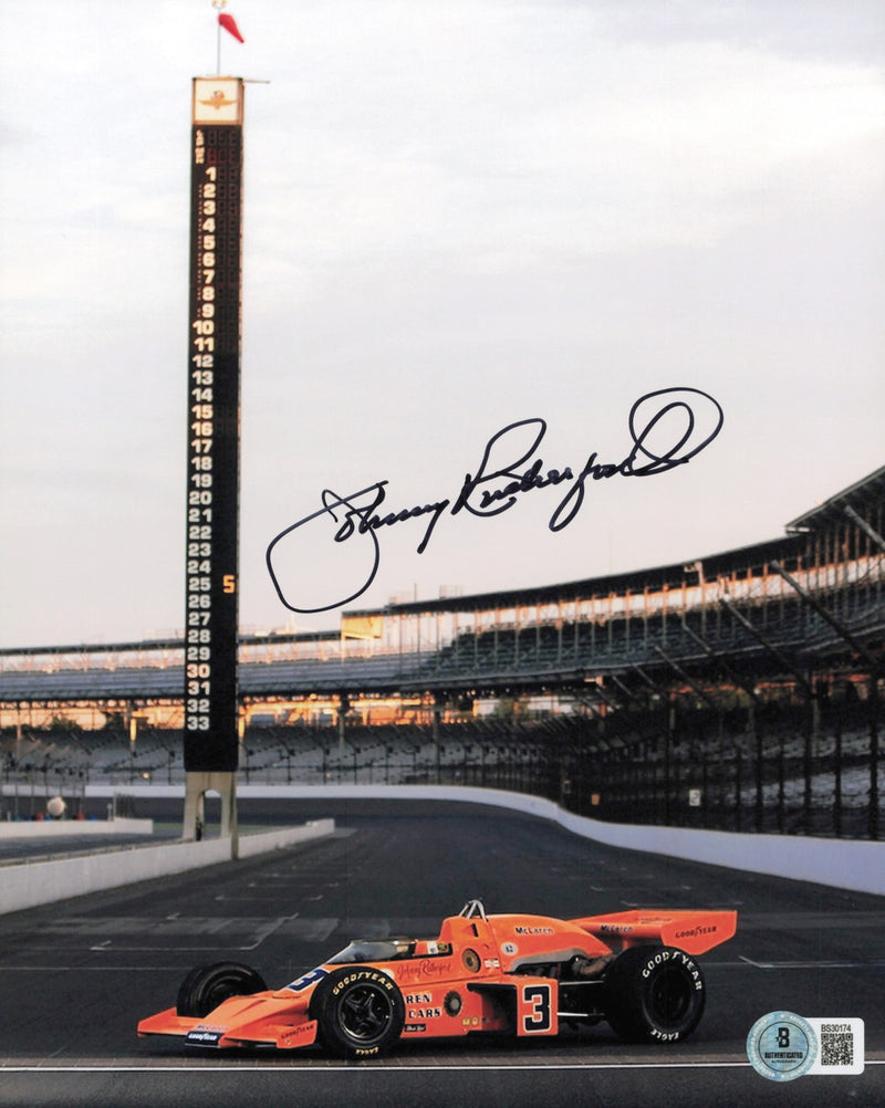 Johnny Rutherford Autographed 8x10 Photo Indy Car Beckett BAS QR #BS30174
