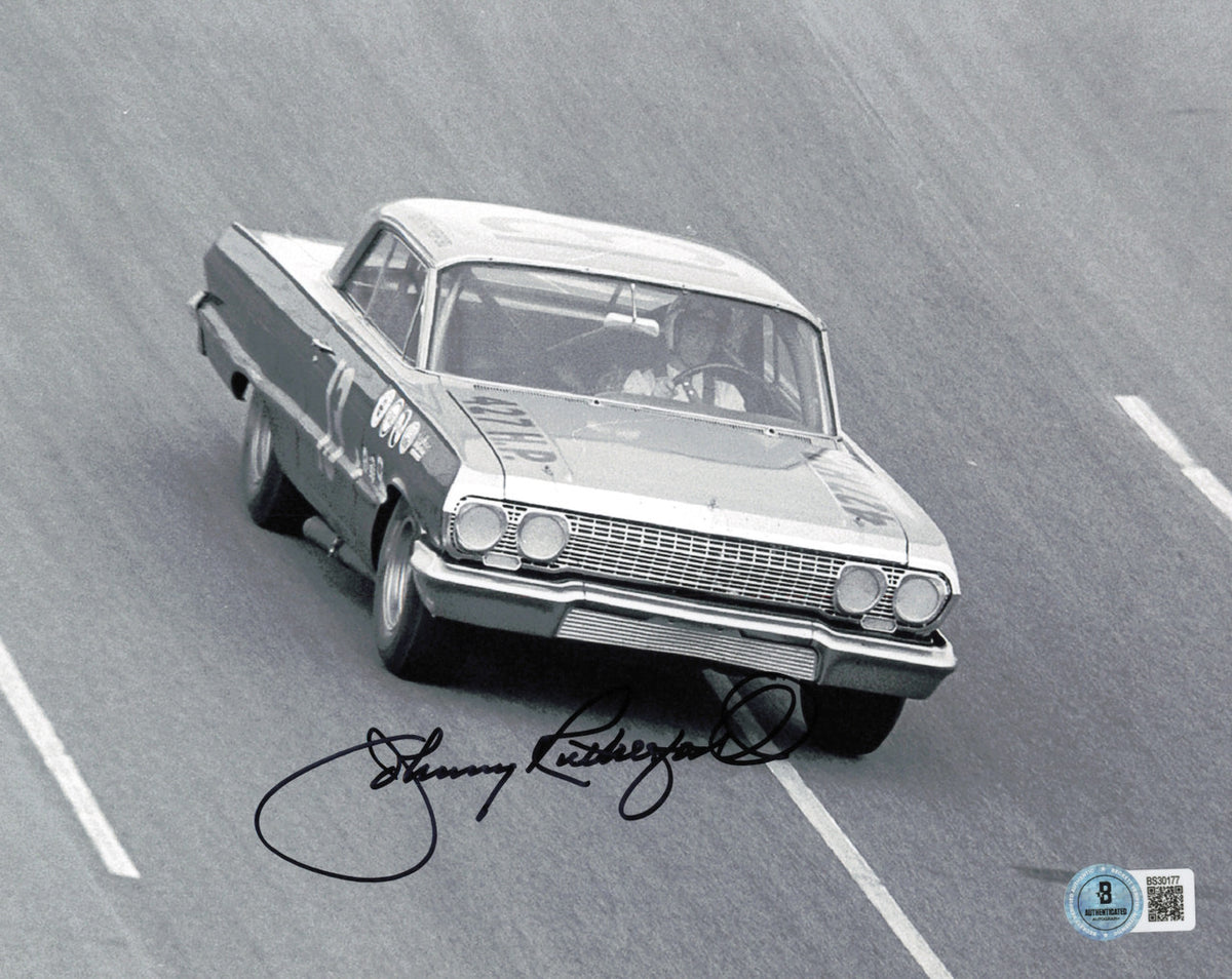 Johnny Rutherford Autographed 8x10 Photo Indy Car Beckett BAS QR #BS30177