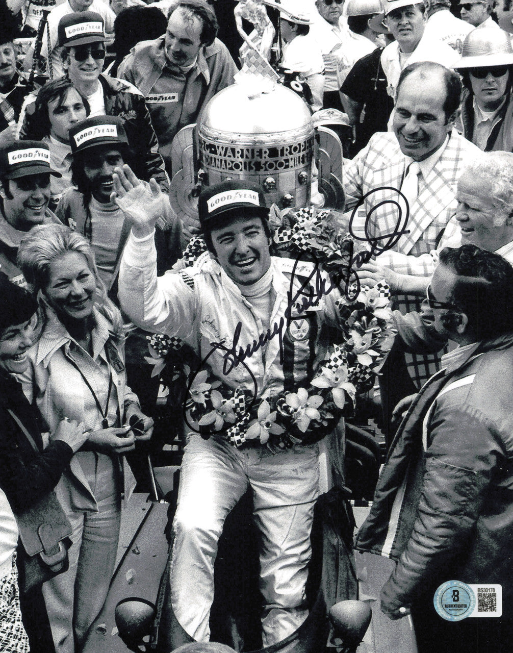 Johnny Rutherford Autographed 8x10 Photo Indy Car Beckett BAS QR #BS30178