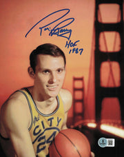 Rick Barry Autographed 8x10 Photo Golden State Warriors "HOF 1987" Beckett BAS QR #BS12916