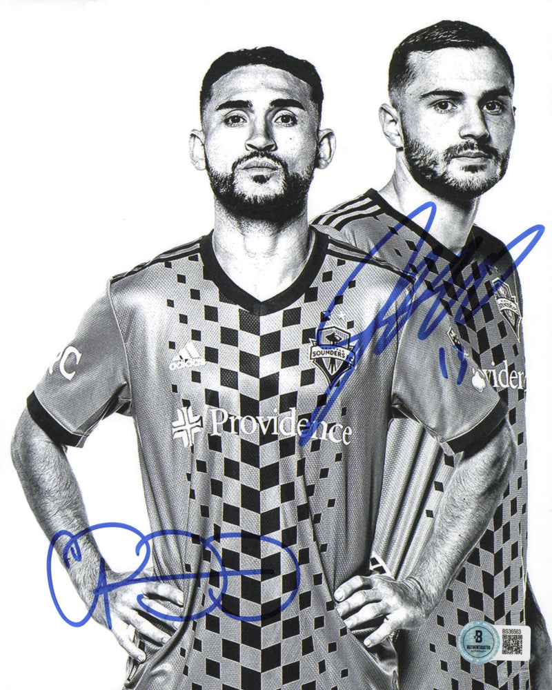 Jordan Morris & Cristian Roldan Autographed 8x10 Photo Seattle Sounders Beckett BAS QR #BS36563