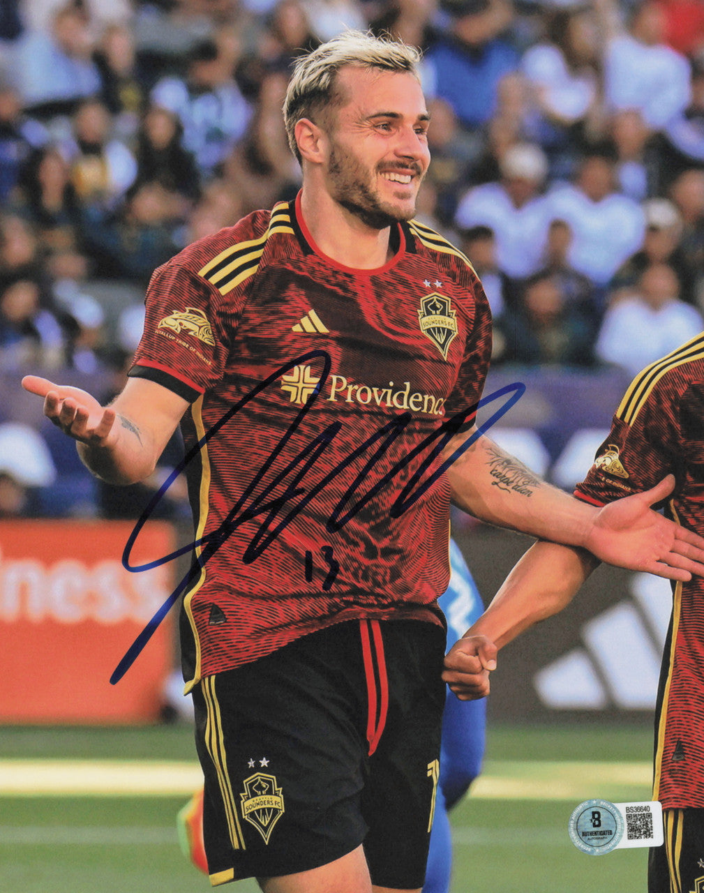 Jordan Morris Autographed 8x10 Photo Seattle Sounders Beckett BAS QR #BS36640