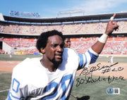 Billy Sims Autographed 8x10 Photo Detroit Lions "80 Rookie of Year" Beckett BAS QR #BS12787