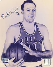 Paul Arizin Autographed 8x10 Photo Philadelphia Warriors Beckett BAS QR #BS12773