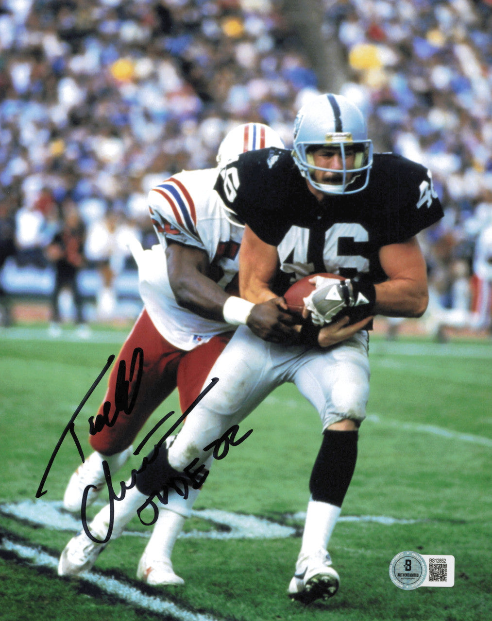 Todd Christensen Autographed 8x10 Photo Los Angeles Raiders Beckett BAS QR #BS12852
