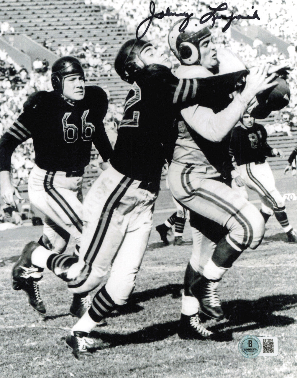 Johnny Lujack Autographed 8x10 Photo Notre Dame Fighting Irish Beckett BAS QR #BS12858