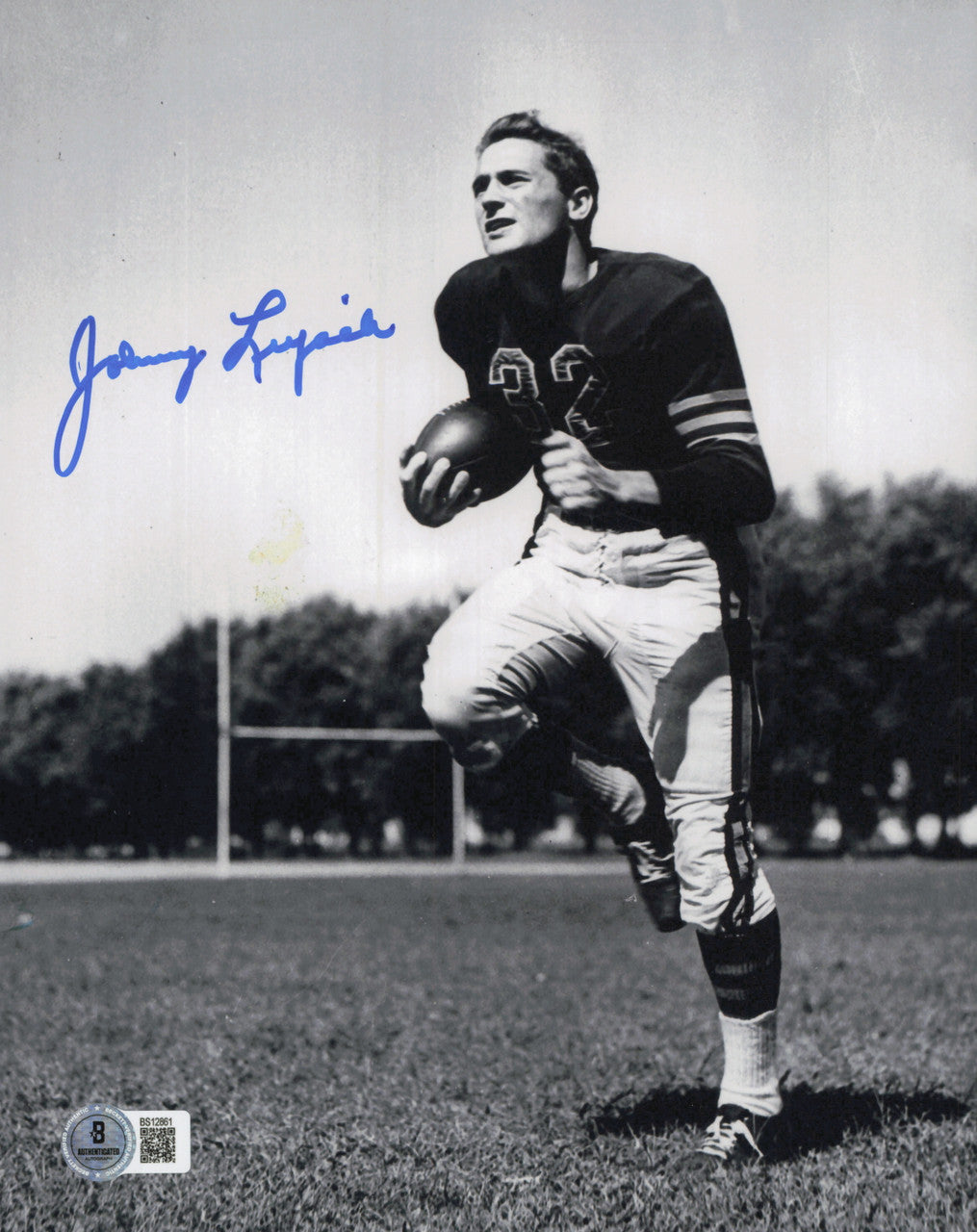 Johnny Lujack Autographed 8x10 Photo Notre Dame Fighting Irish Beckett BAS QR #BS12861