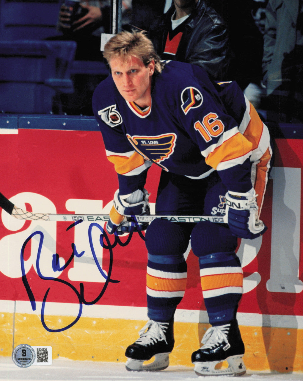 Brett Hull Autographed 8x10 Photo St. Louis Blues Beckett BAS QR #BS30626