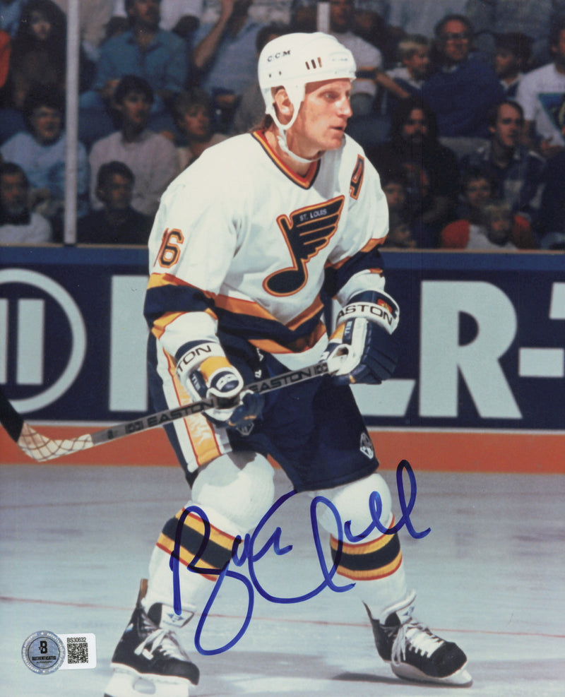 Brett Hull Autographed 8x10 Photo St. Louis Blues Beckett BAS QR #BS30632