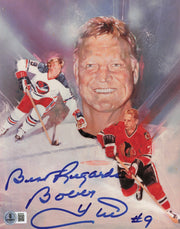 Bobby Hull Autographed 8x10 Photo Chicago Blackhawks "Best Regards #9" Beckett BAS QR #BS30616