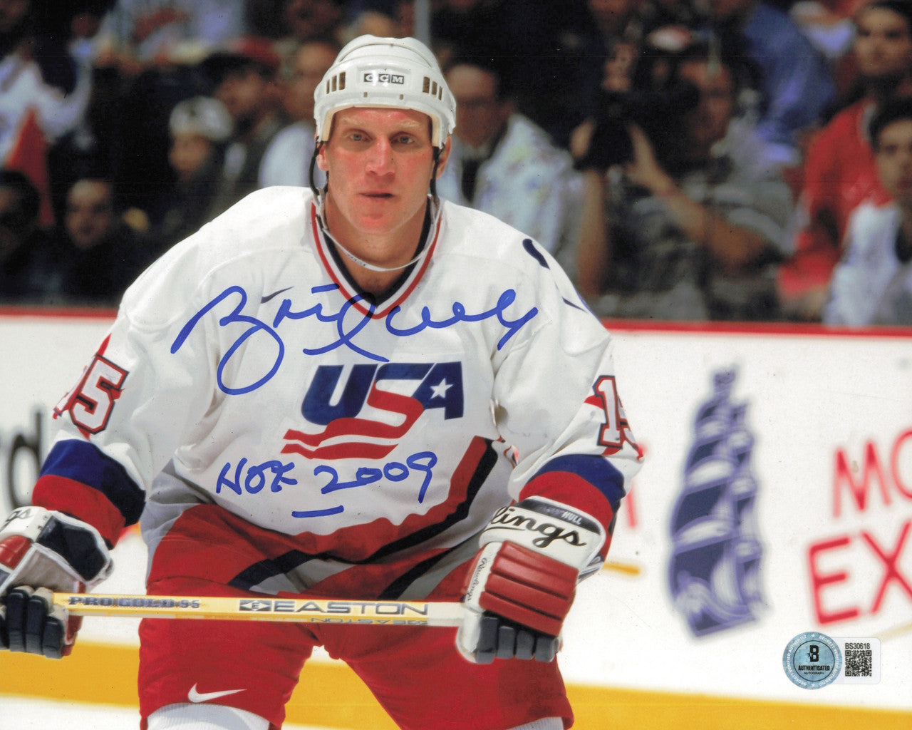 Brett Hull Autographed 8x10 Photo Dallas Stars "Team USA" Beckett BAS QR #BS30618