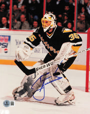 Tom Barrasso Autographed 8x10 Photo Pittsburgh Penguins Beckett BAS QR #BS30587