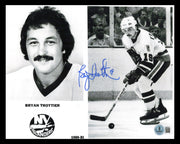 Bryan Trottier Autographed 8x10 Photo New York Islanders Beckett BAS QR #BS30470