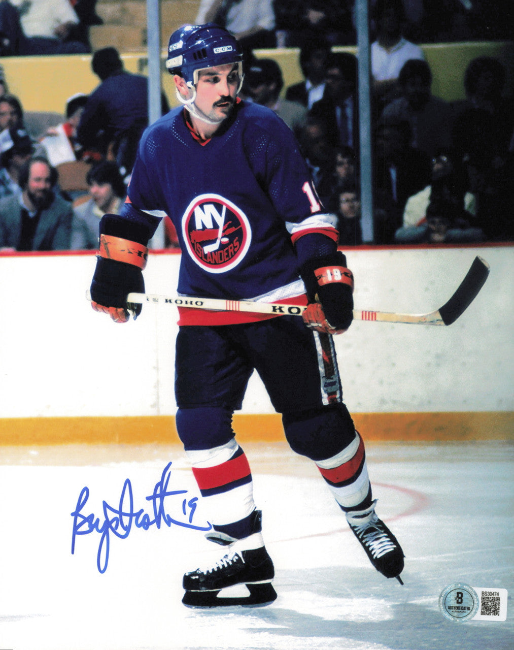 Bryan Trottier Autographed 8x10 Photo New York Islanders Beckett BAS QR #BS30474