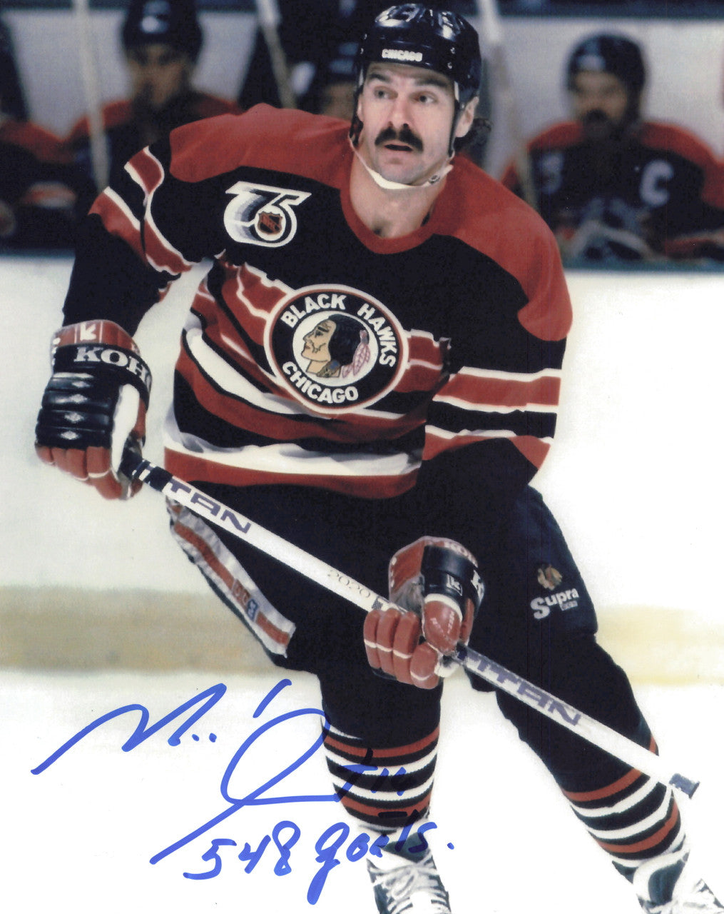 Michel Goulet Autographed 8x10 Photo Chicago Blackhawks SKU #247281