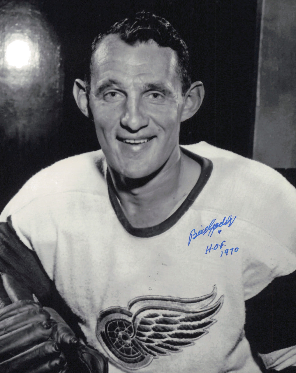 Bill Gadsby Autographed 8x10 Photo Detroit Red Wings "HOF 1970" SKU #247321