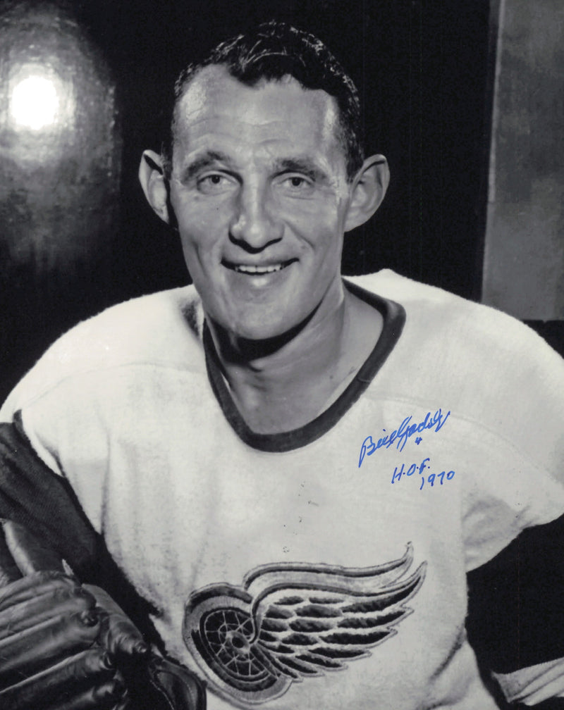 Bill Gadsby Autographed 8x10 Photo Detroit Red Wings "HOF 1970" SKU #247321