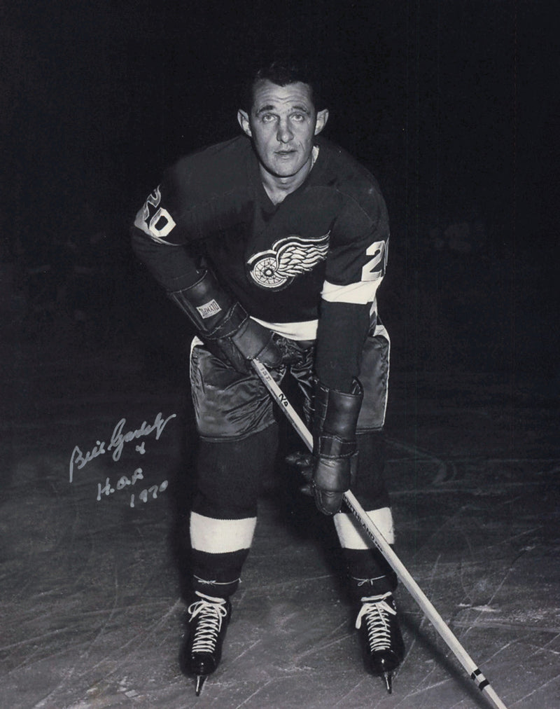 Bill Gadsby Autographed 8x10 Photo Detroit Red Wings "HOF 1970" SKU #247322