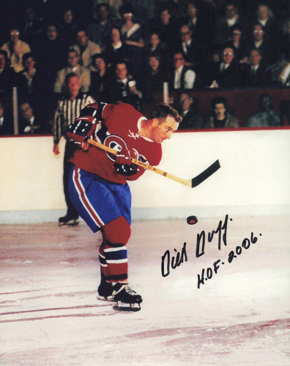 Dick Duff Autographed 8x10 Photo Montreal Canadiens "HOF 2006" SKU #247401