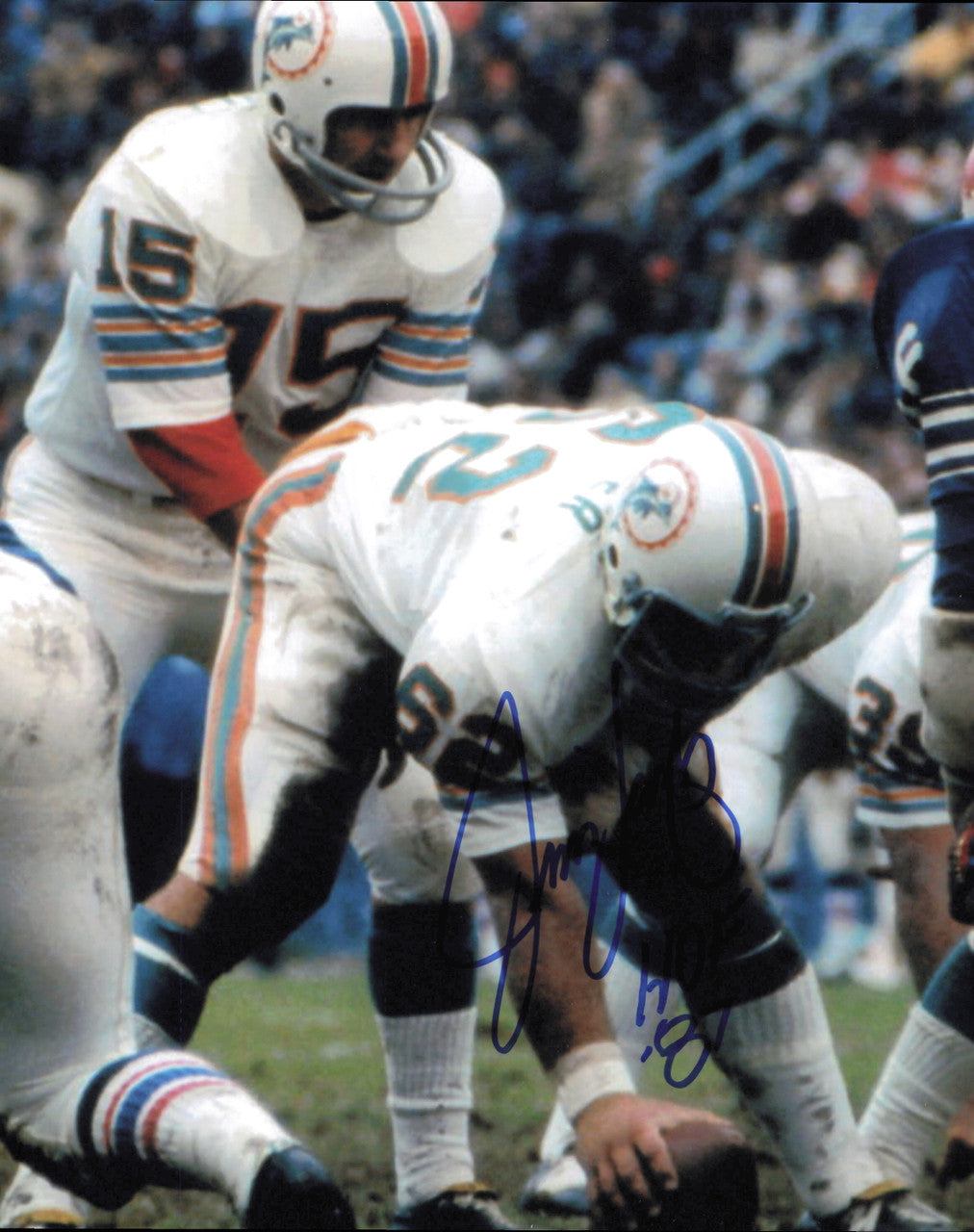 Jim Langer Autographed 8x10 Photo Miami Dolphins "HOF 87" SKU #247447