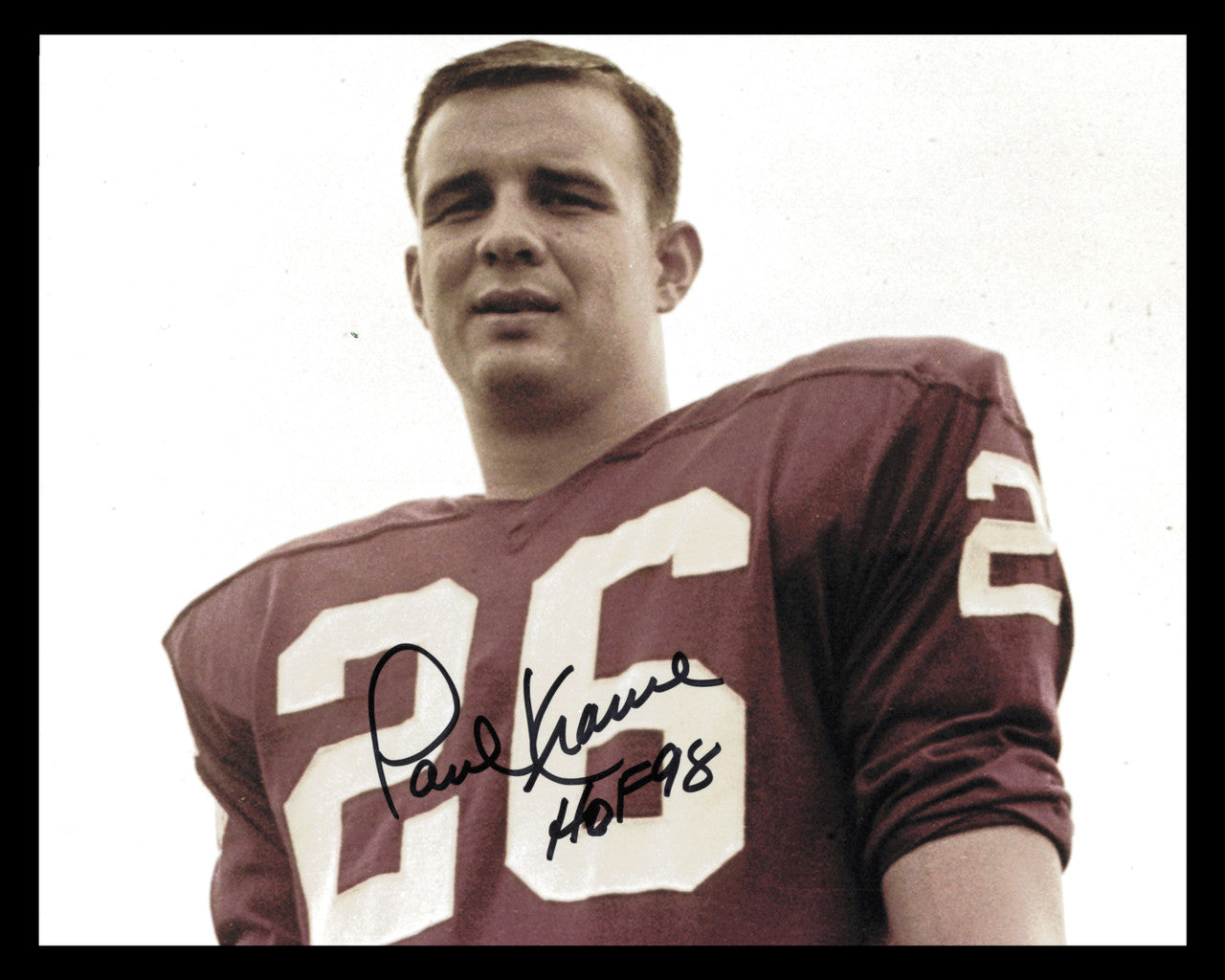 Paul Krause Autographed 8x10 Photo Minnesota Vikings "HOF 98" SKU #247451