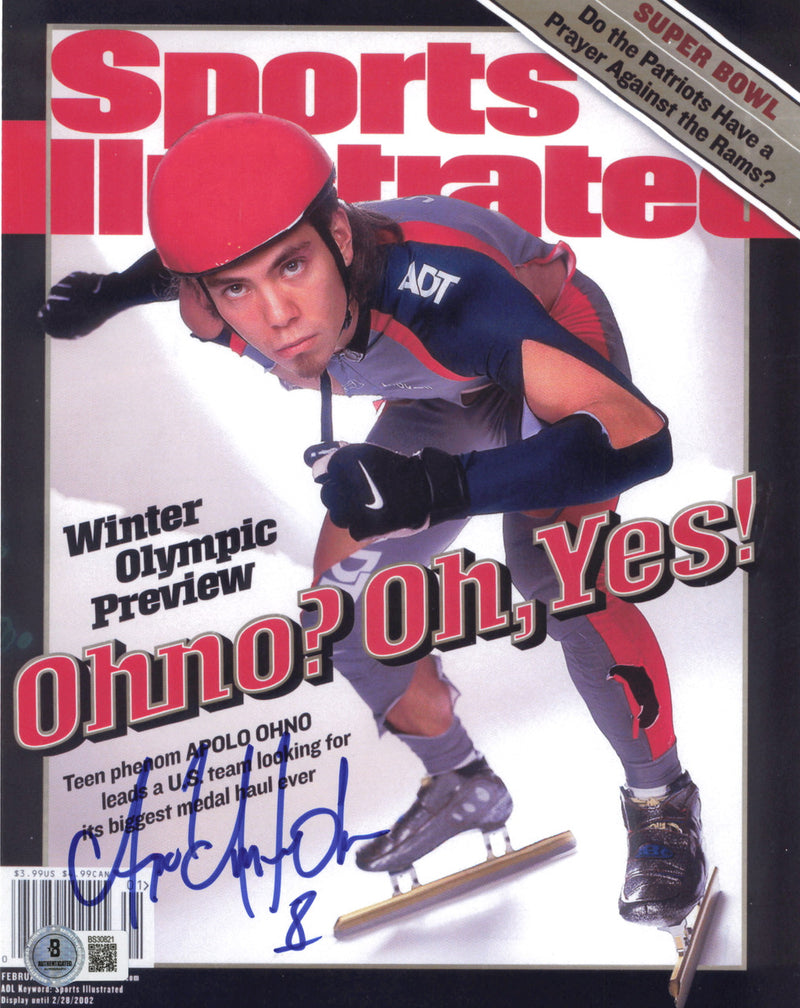 Apolo Anton Ohno Autographed 8x10 Photo Beckett BAS QR #BS30821