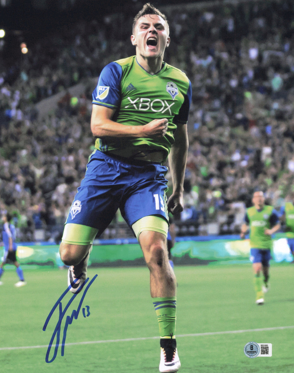 Jordan Morris Autographed 11x14 Photo Seattle Sounders Beckett BAS QR #BS31883