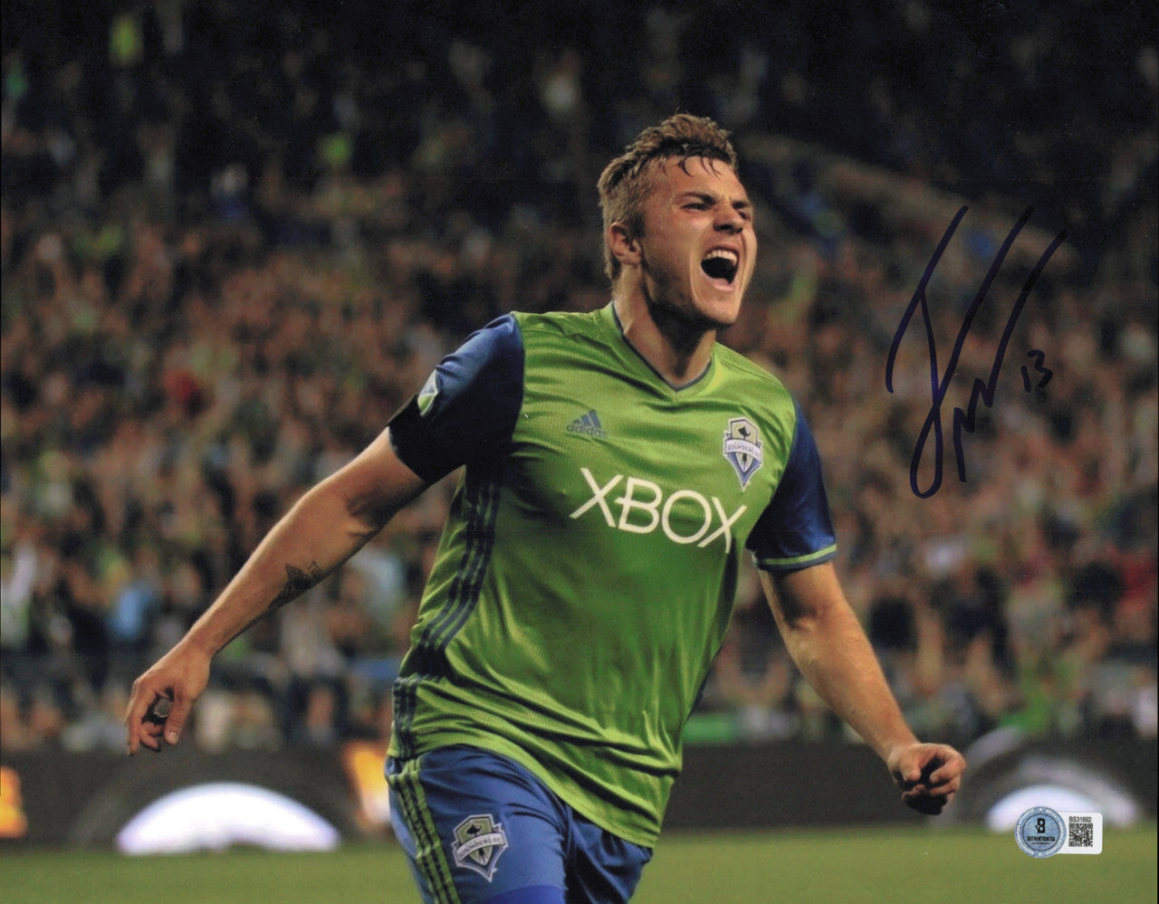 Jordan Morris Autographed 11x14 Photo Seattle Sounders Beckett BAS QR #BS31892