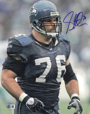 Steve Hutchinson Autographed 11x14 Photo Seattle Seahawks Beckett BAS QR #BS30545