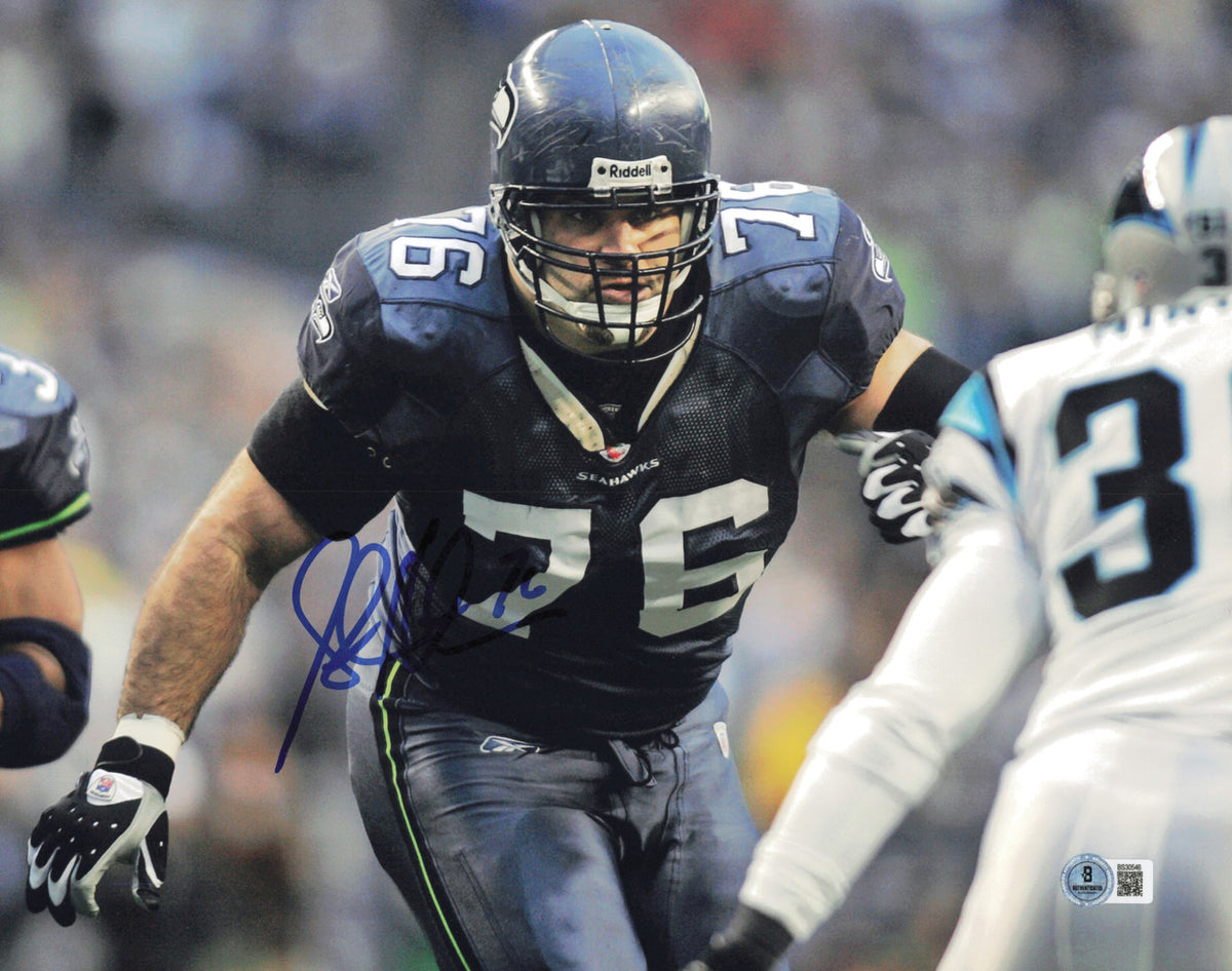 Steve Hutchinson Autographed 11x14 Photo Seattle Seahawks Beckett BAS QR #BS30546