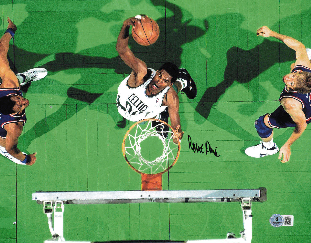 Robert Parish Autographed 11x14 Photo Boston Celtics Beckett BAS QR #SB30672