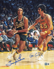 Lenny Wilkens & Gail Goodrich Autographed 11x14 Photo Beckett BAS QR #SB30677