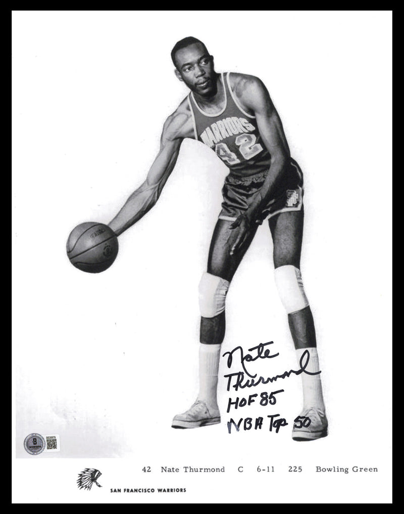 Nate Thurmond Autographed 11x14 Photo Golden State Warriors "HOF 85 NBA Top 50" Beckett BAS QR #SB30679