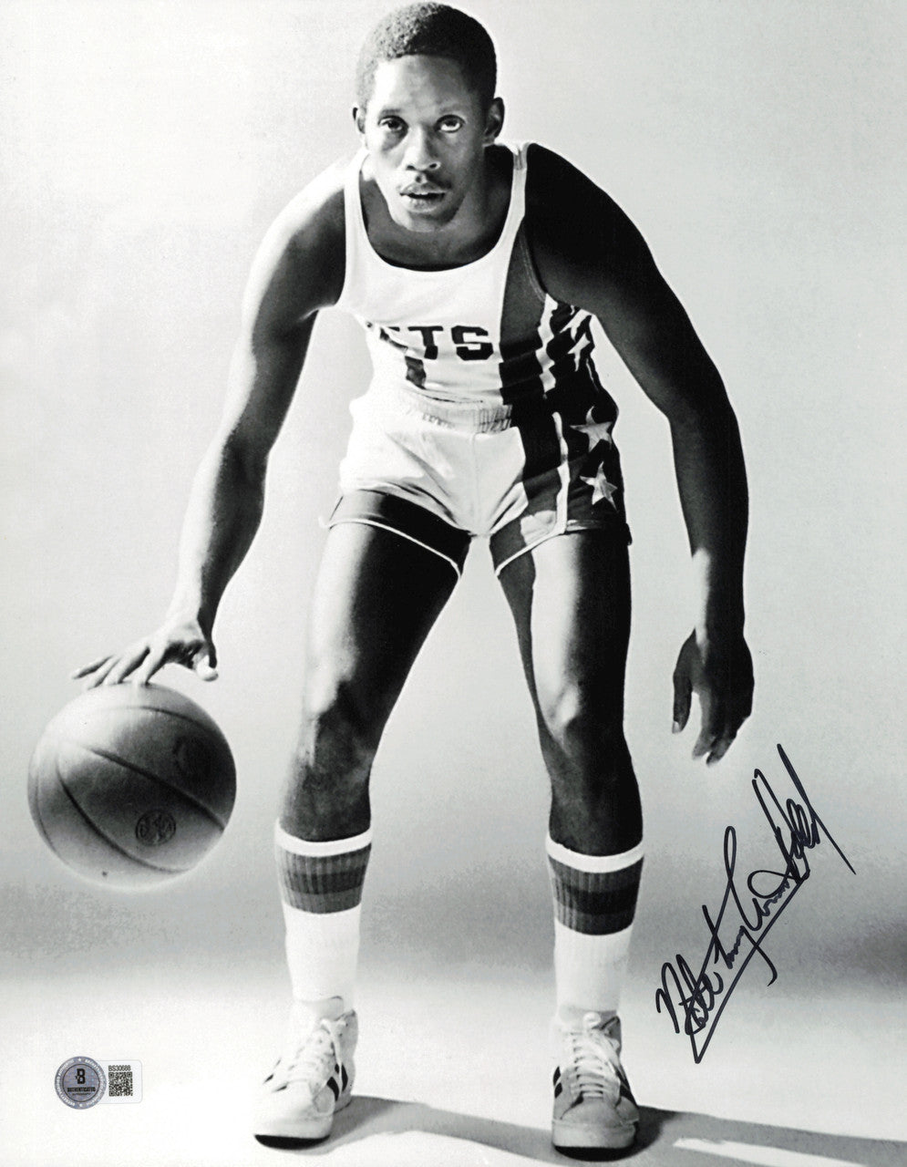 Nate Tiny Archibald Autographed 11x14 Photo New Jersey Nets Beckett BAS QR #SB30688