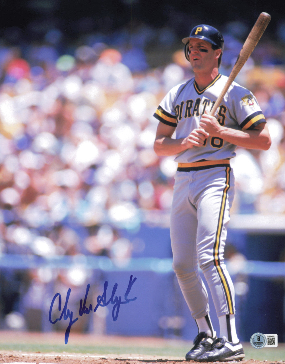 Andy Van Slyke Autographed 11x14 Photo Pittsburgh Pirates Beckett BAS QR #SB30648