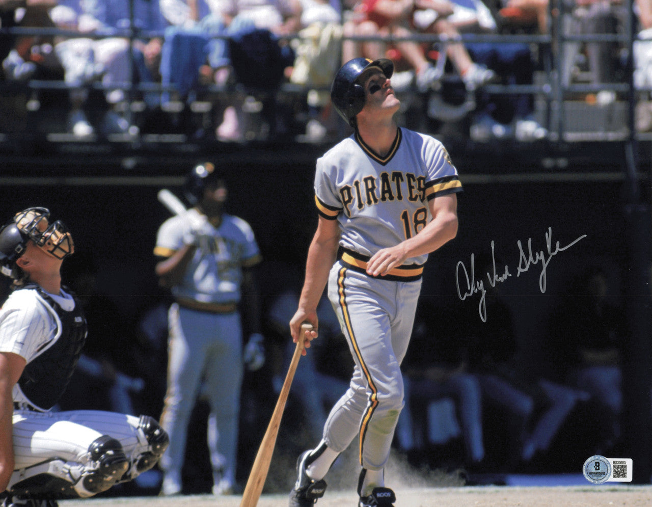 Andy Van Slyke Autographed 11x14 Photo Pittsburgh Pirates Beckett BAS QR #SB30653