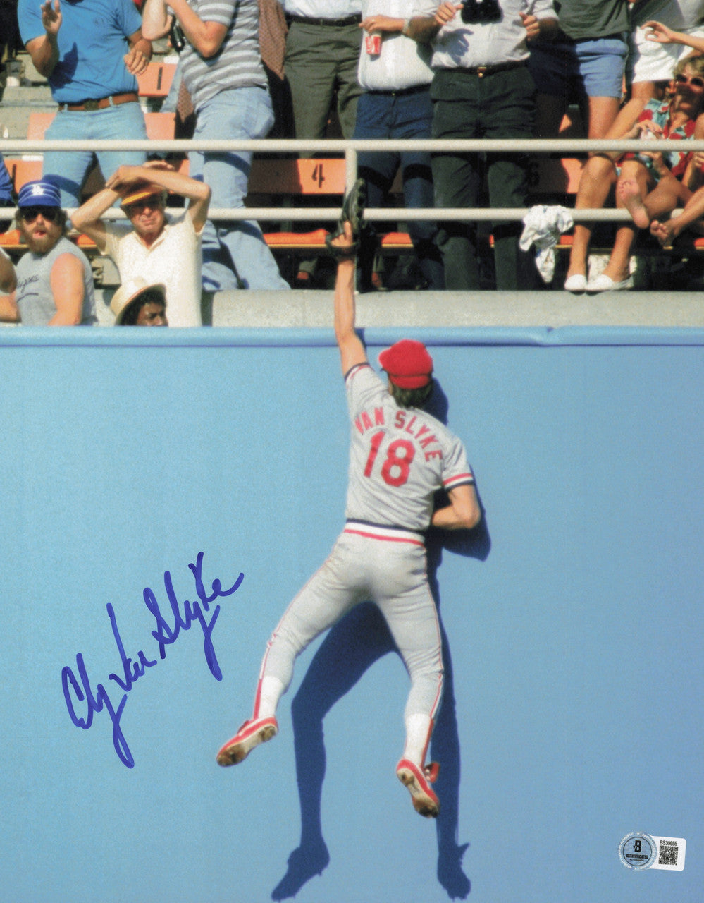 Andy Van Slyke Autographed 11x14 Photo St. Louis Cardinals Beckett BAS QR #SB30655