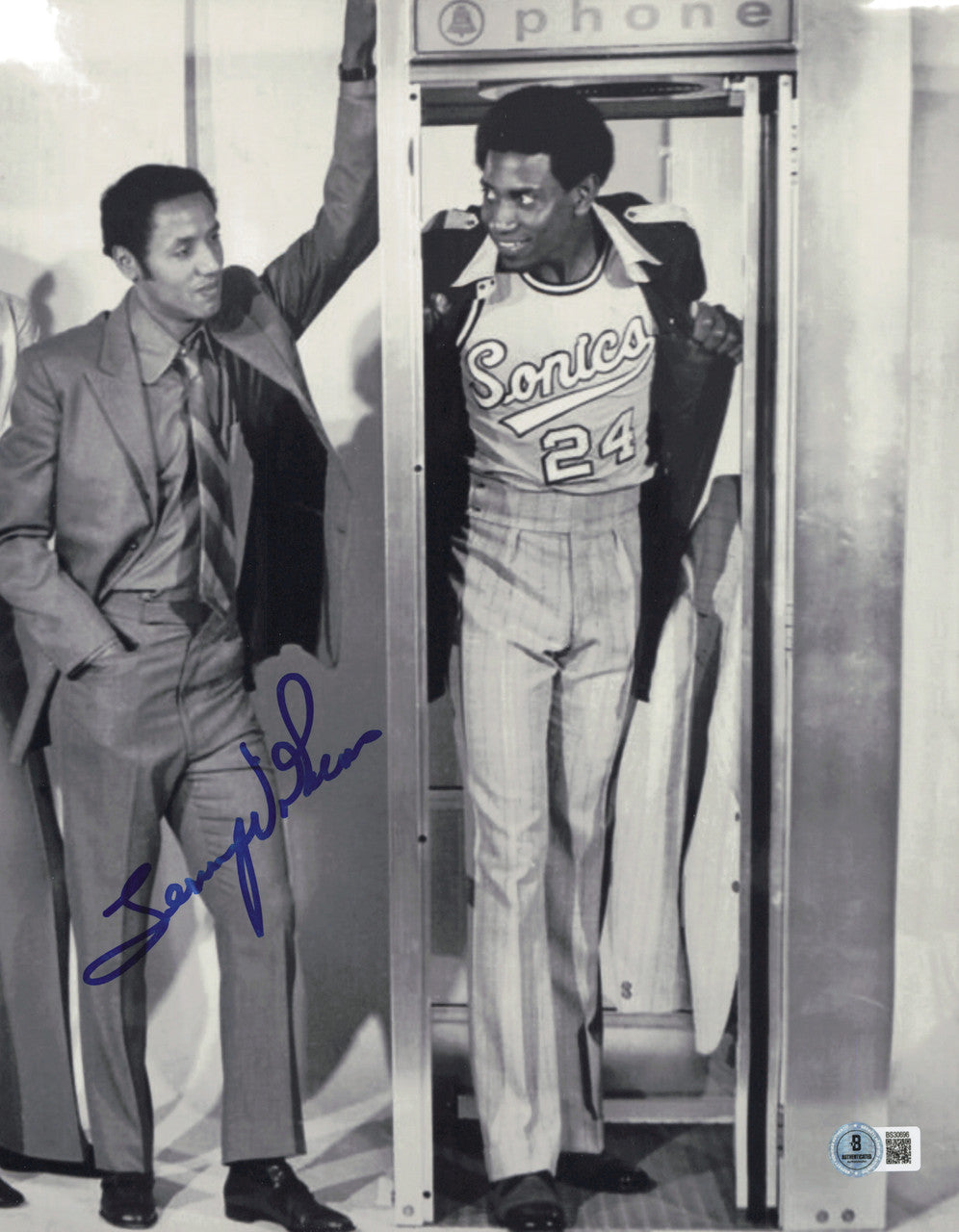 Lenny Wilkens Autographed 11x14 Photo Seattle Supersonics Beckett BAS QR #SB30696