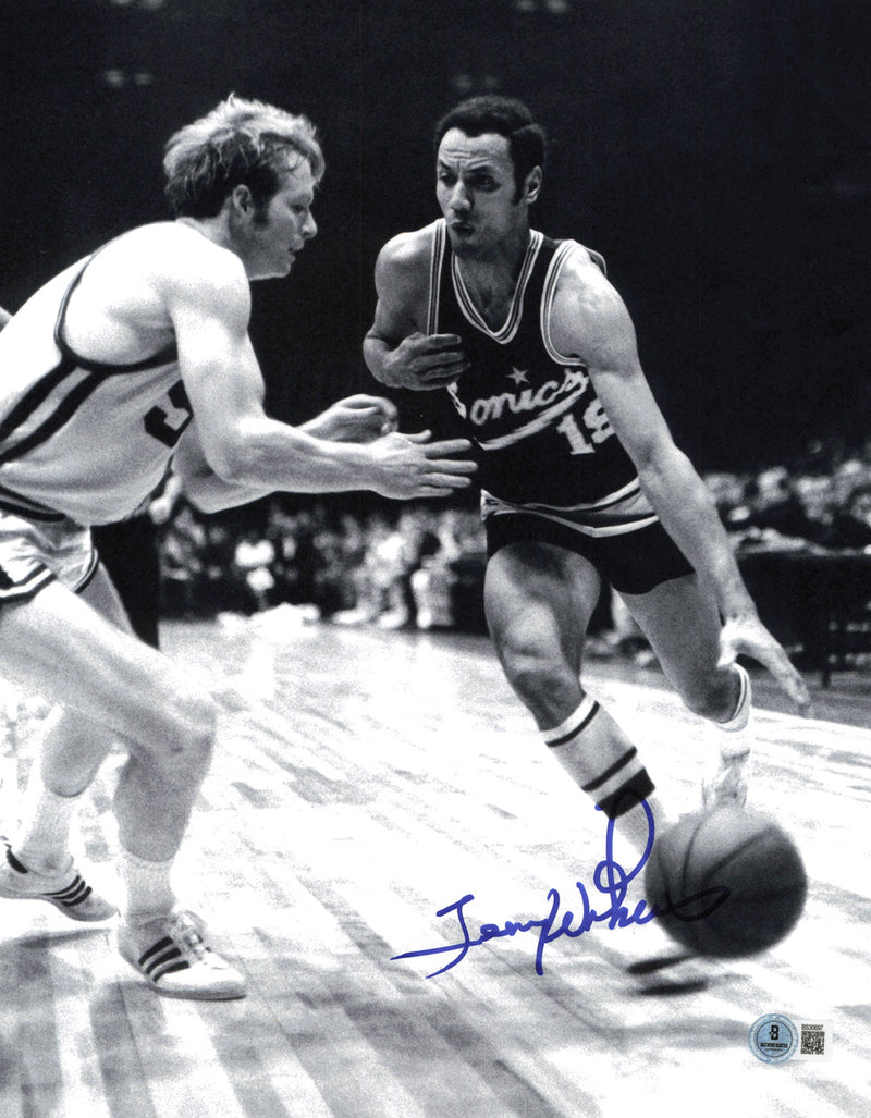 Lenny Wilkens Autographed 11x14 Photo Seattle Supersonics Beckett BAS QR #SB30697