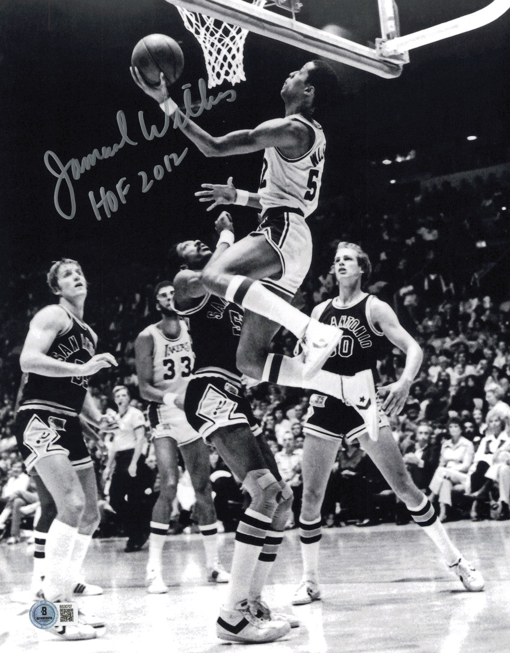 Jamaal Wilkes Autographed 11x14 Photo Los Angeles Lakers "HOF 2012" Beckett BAS QR #SB30707