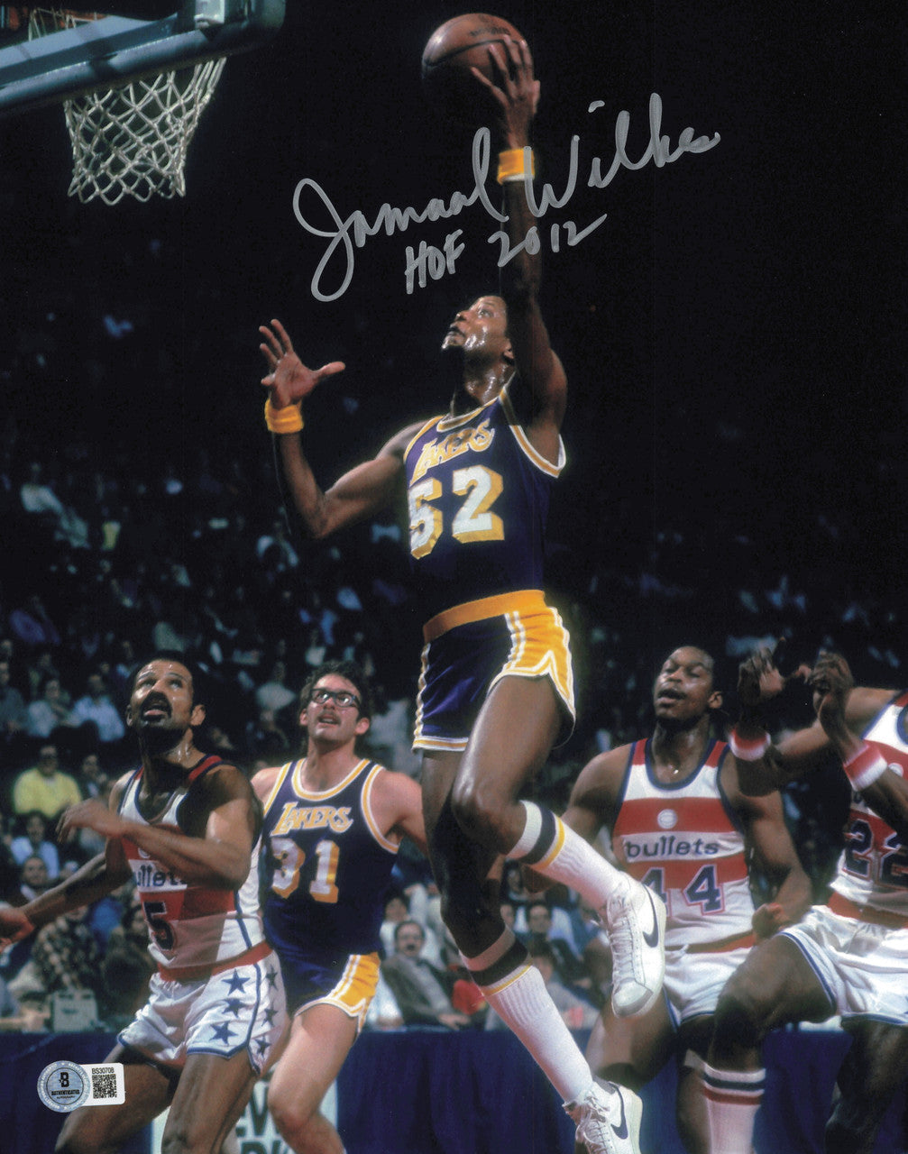 Jamaal Wilkes Autographed 11x14 Photo Los Angeles Lakers "HOF 2012" Beckett BAS QR #SB30708